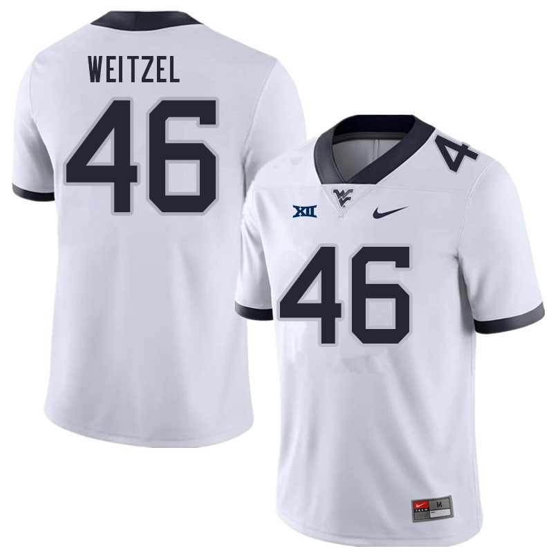 Men #46 Trace Weitzel West Virginia Mountaineers College Football Jerseys Sale-White - Click Image to Close